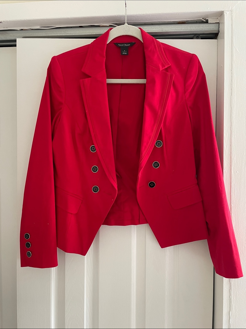 White House Black Market Red Double-Breasted Women's Blazer Jacket